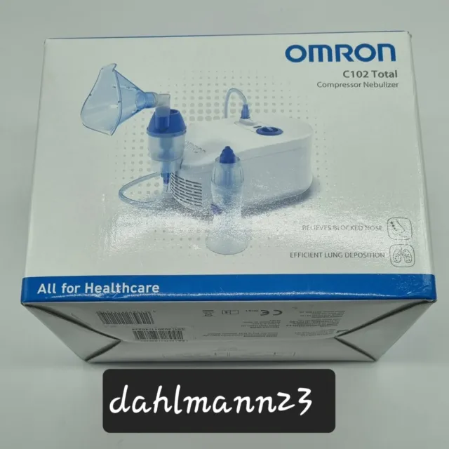 Omron C102 Total 2-in-1-Vernebler + Nasendusche Inhalationsgerät Groß/Klein Neu