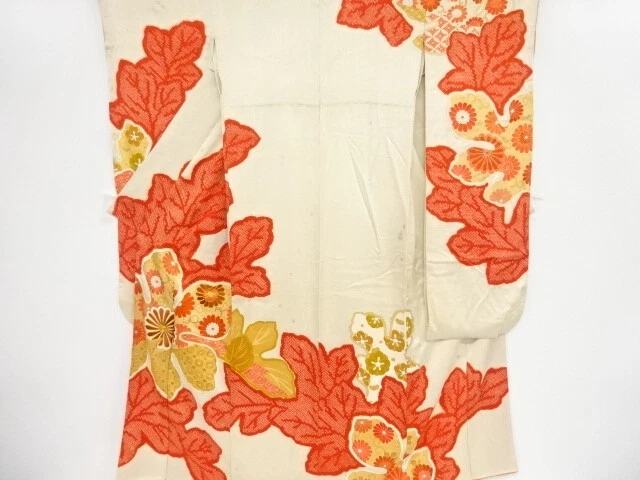 98670# Japanese Kimono / Antique Furisode / Shibori / Kiku