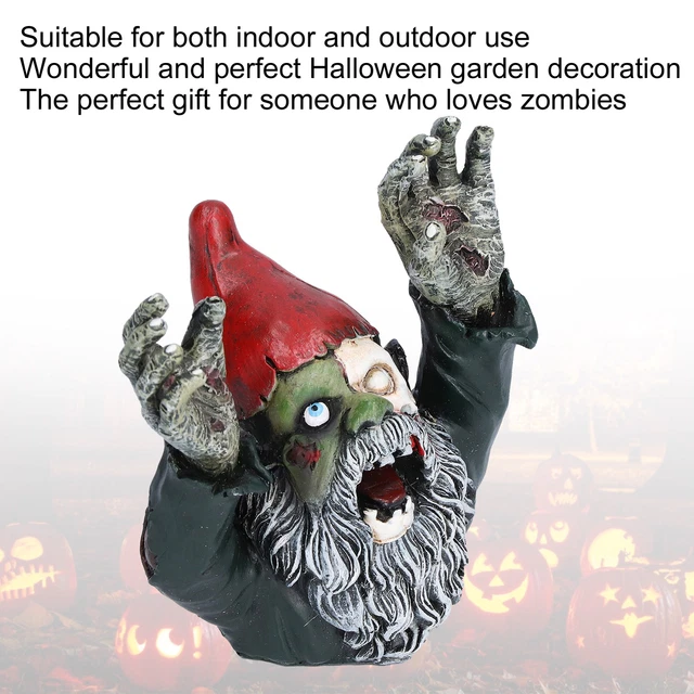 Zombie Dwarf Garden Statue Sculpture Evil Scary Outdoor Halloween Decoratio
