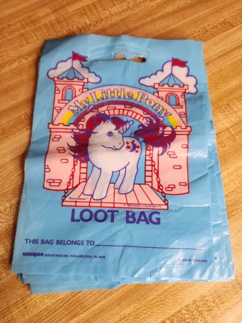 Vintage My Little Pony Merchandise Loot Bags Moondancer Hasbro 1984 Lot of 7