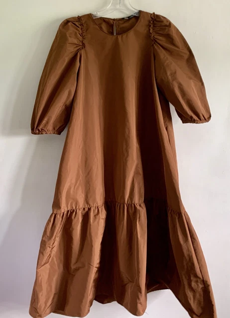 zara brown taffeta dress Dot to Trot Polka Dot Mini Dress