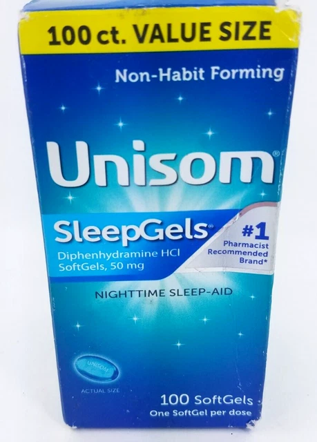 Unisom Sleep Gels cápsulas blandas ayuda para dormir 100 quilates - fecha de caducidad 03-2024