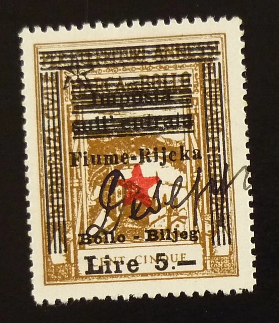 Fiume c1945 Italy Croatia Yugoslavia Ovp. Revenue Stamp - Lire 5 R27