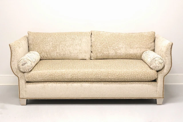 HICKORY WHITE Transitional Leopard Print Sofa with Nailhead Trim