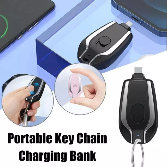 1500mAh Rechargeable Keyring Pocket Power Bank For Android iPhone USB - 2