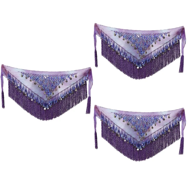 Set of 3 Bauchtanz Quasten Bauchtanz-Hüfttuch Mit Pailletten Kleidung