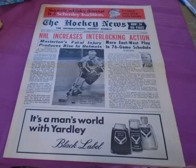 The Hockey News Pierre Pilote January 27 1968 Vol 21 no 17