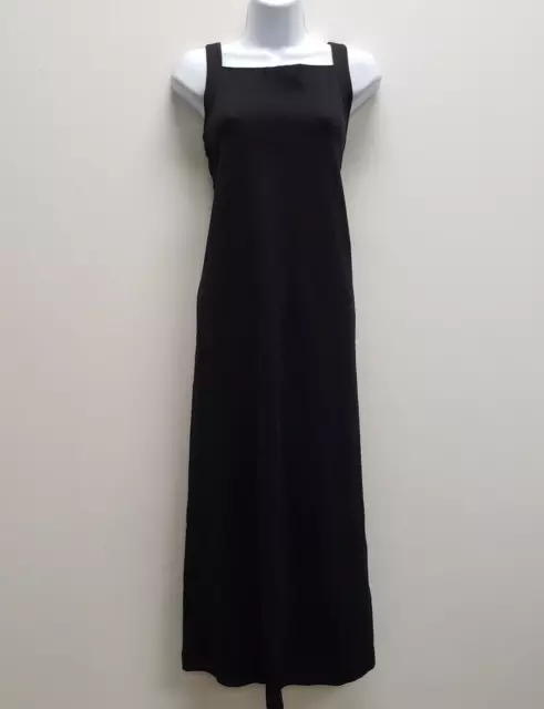 Max Mara Womens Sleeveless Midi Dress Size S Black Square Neck Pullover Leisure