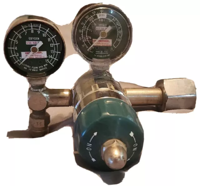 Chemtron 193-H Compressed Gas Oxygen Therapy Regulator Meter As Is 62010