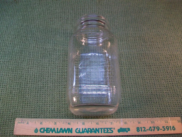 Vintage Owens Illinois Glass Jar Hoosier Cabinet  Style For Standard Lid