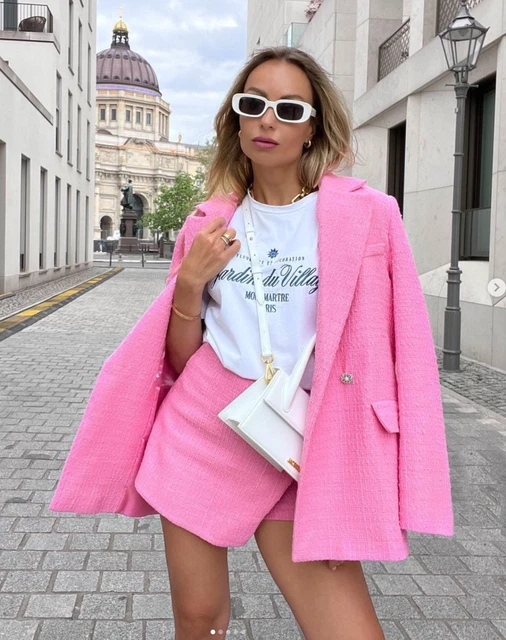 Zara - Pink Satin Skirt on Designer Wardrobe