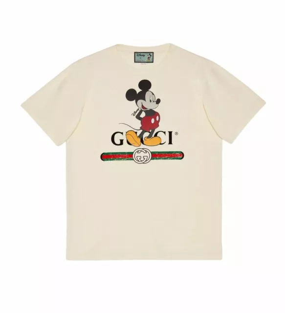 Gucci Disney X Gucci Imprimé Coton Surdimensionné Beige T-Shirt