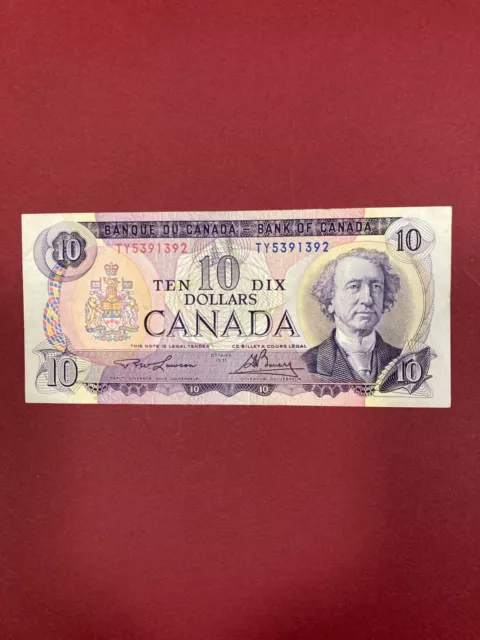 1971  Ten  Dollar Canadian    Banknote   Bank of Canada