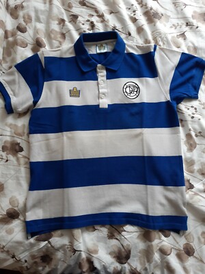 QPR QUEENS PARK RANGERS 80s 1980s CALCIO POLO JERSEY Tartan AMMIRAGLIO L 