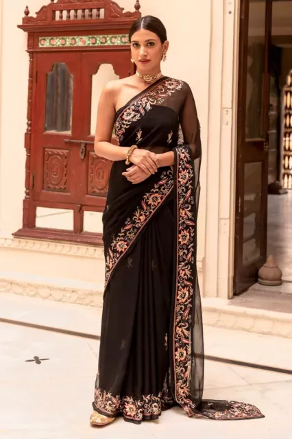 Wedding Blouse Party Wear Bollywood Indian Sari Pakistani Ethnic Saree Designer