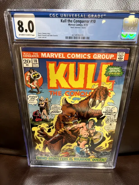 MARK JEWELERS INSERT - Kull the Conqueror #10 CGC 8.0 VF, 1973, VARIANT RARE