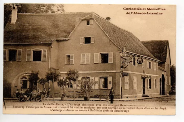 BOOFZHEIM Bas Rhin Alsace CPA 67 l'auberge alsacienne avec enseigne en fer forgé