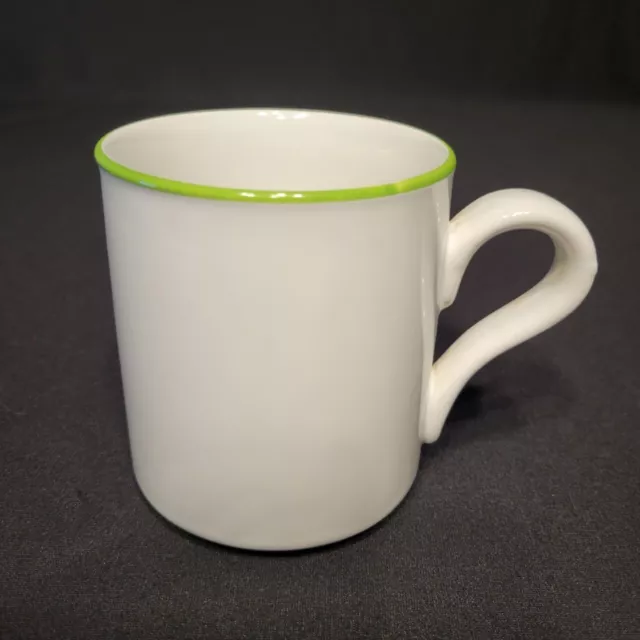 Vintage Arthur Wood England Pure White w/ Green Rim Coffee Tea Cup Mug Rare