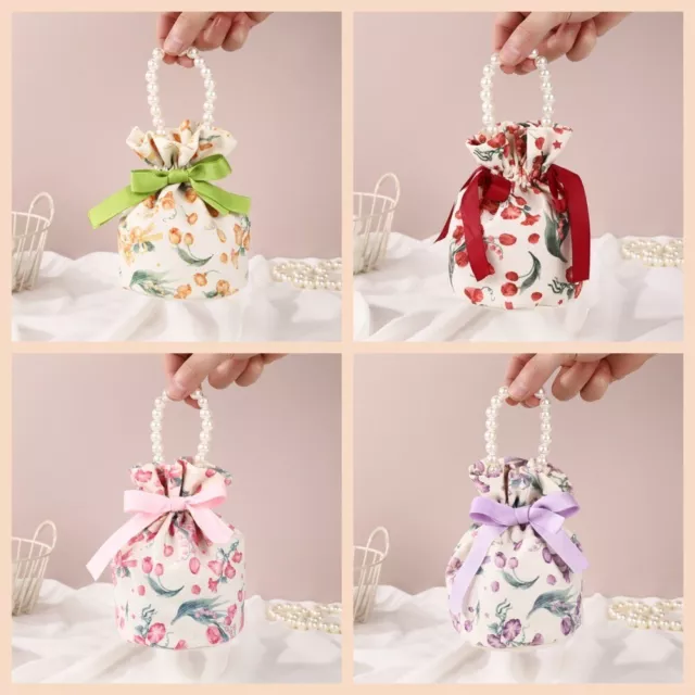 1pcs Drawstring Gift Bag Handheld Goodie Packing Box Wedding Candy Bag  Party