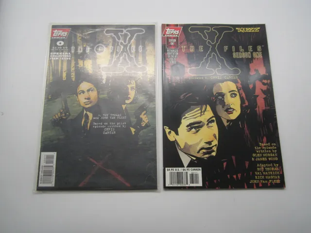 X-Files #0 1995 NM & Season One #1 "Squeeze" 1997 NM- Topps Comics