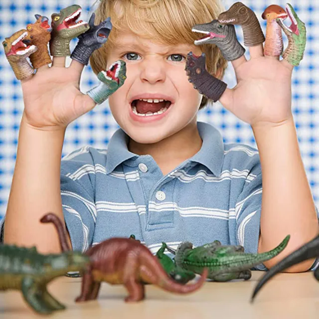 Fun Little Toys Dinosaur Head Finger Puppets Party Favors 5PCS