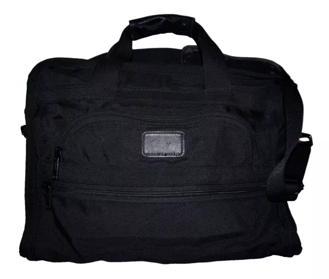 TUMI Black Ballistic Nylon & Leather Attache' Crossbody Bag