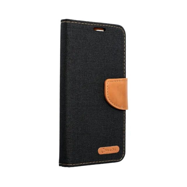 FÜR XIAOMI POCO X6  - CANVAS Jeans Cover Hülle Etui Handy Case Tasche SCHWARZ