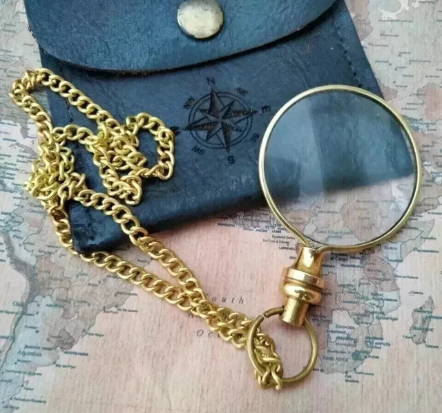 Collier loupe en laiton de style vintage - France