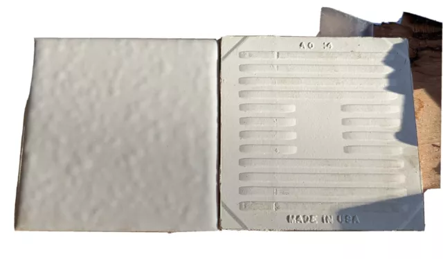 4 pcs. Ripple White #10 Bumpy Gloss Ceramic Tile  American Olean 4-1/4"  square