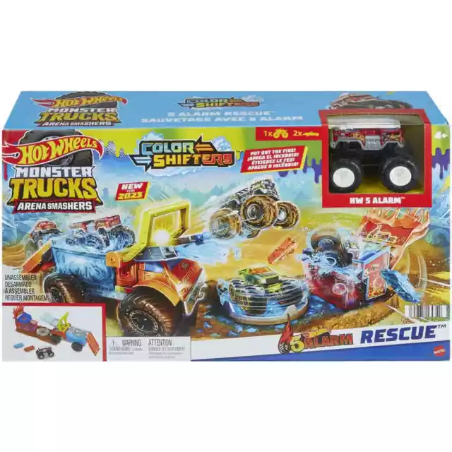 Hot Wheels® Monster Trucks Arena Smashers Mega-Wrex VS Crushzilla Takedown  Playset