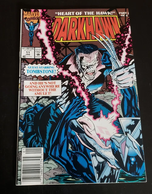 ⭐️ DARKHAWK #11 (newsstand) (vol 1) (1992 MARVEL Comics) ft. Tombstone