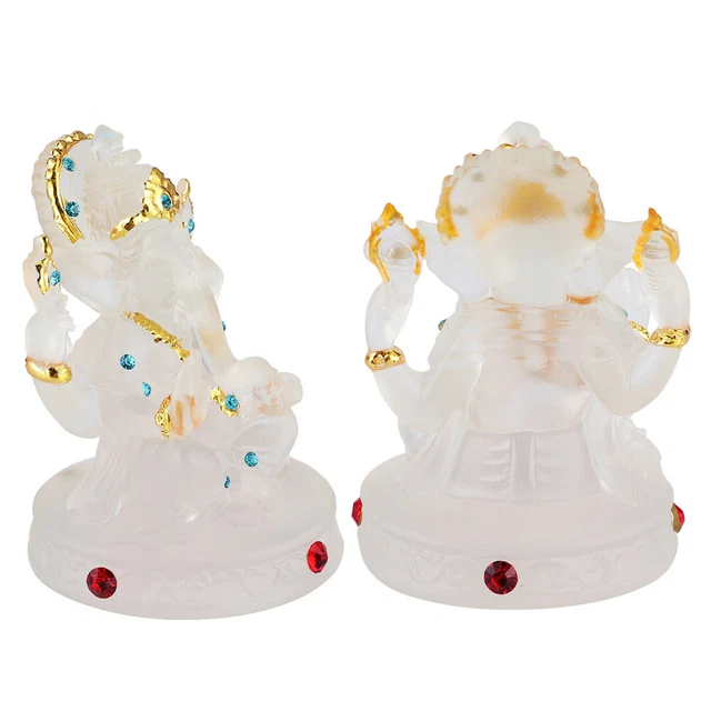 Ganesha Buddha Statue Elephant God Ornaments Blue Evil Eye Desktop 3