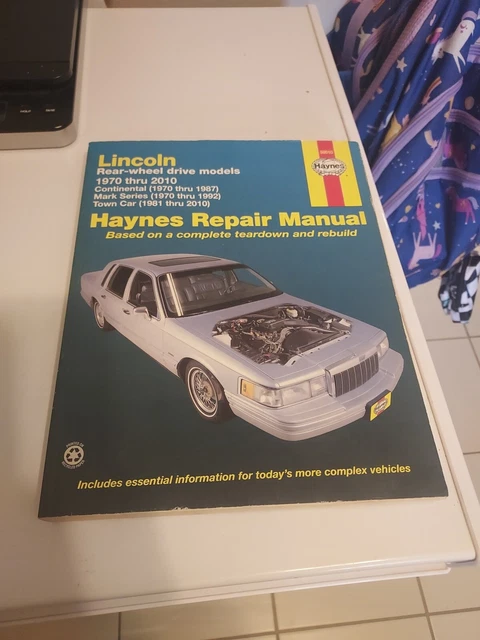 Haynes Repair Manual Lincoln Rear Wheel Drive (1970-2001)