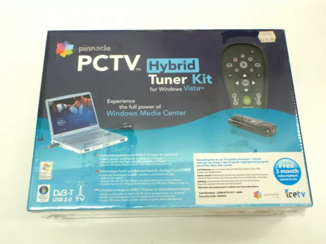 Usb Digital Tv Tuner Card Pc Laptop Stick Dvb-T Receiver Remote Pinnacle