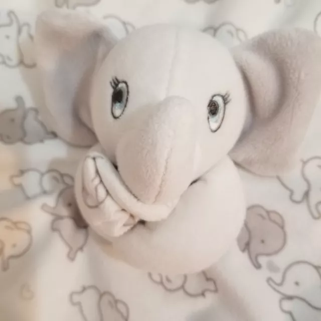 Mantas y más allá bebé elefante gris blanco bebé manta de seguridad amorosa