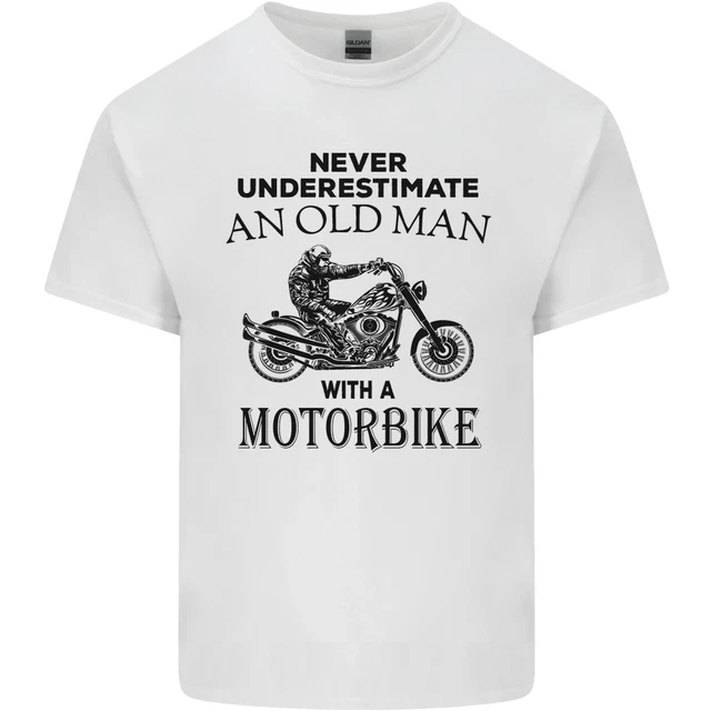 T-shirt top da uomo moto biker moto divertente da uomo cotone