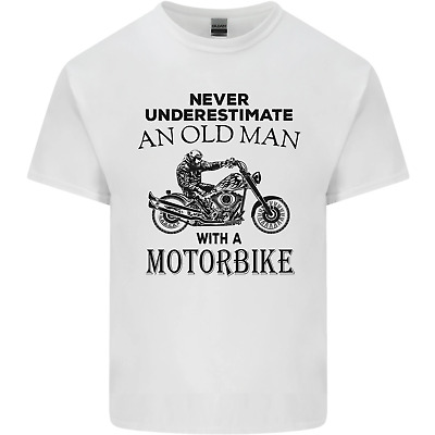 VECCHIO uomo MOTO BIKER MOTORCYCLE Divertente Uomo Cotone T-Shirt Tee Top