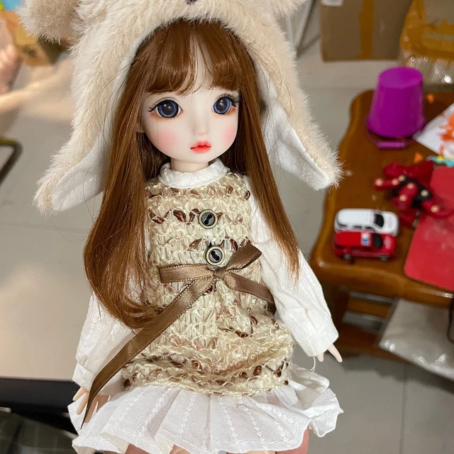 1/6 BJD DOLL SD 30cm Girl Body Ball Jointed Doll + Eyes + Face Make up FULL SET