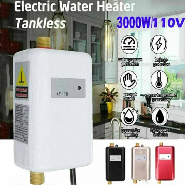 3000W ELECTRIC TANKLESS Instant Hot Water Heater Shower Kitchen Tap