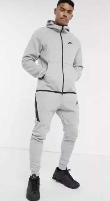 RETRO NIKE TECH Fleece Mens Tracksuit SET GREY HEATHER Old School Style Size XL 209.95 PicClick UK