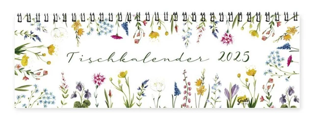 TISCHKALENDER 2025, BLUMEN Silke Leffler Kalender Deutsch 2025 Grätz