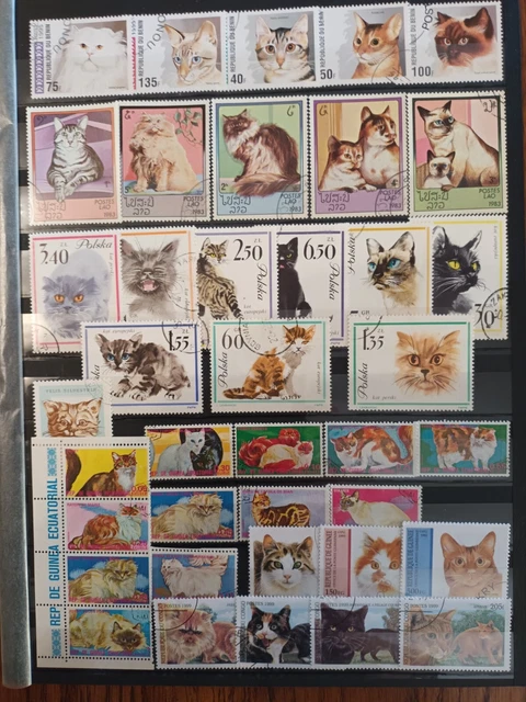 Lot de 39 Timbres Thématique "Chats" (THE 187)
