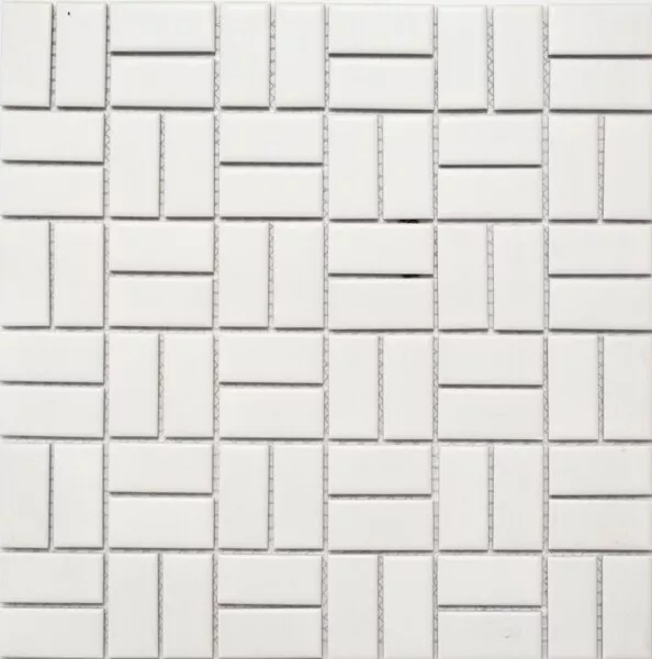 Mosaïque Céramique Moulin à Vent Blanc Mat Badewannenverkleidung