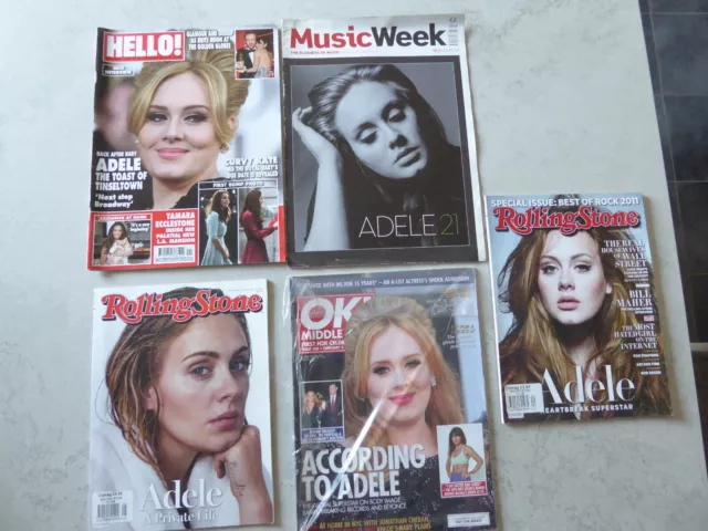 Adele Magazines 2011-16 Rolling Stone, Hello, OK, Music Week