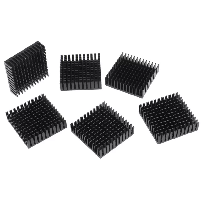2Pcs 40X40X11Mm Black Aluminium Heatsink Chip Thermal Conductive Block J VFWI-HV
