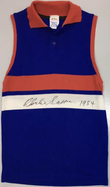 CHARLIE SUTTON Signed Jumper Footscray Western Bulldogs 1954Premiers Vintage COA