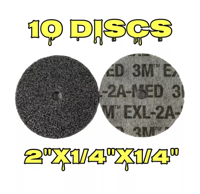 ☀️(10 Discs) 3M Scotch-Brite EXL Unitized Wheel 2"x1/4"x1/4", 2A Medium XL-UW