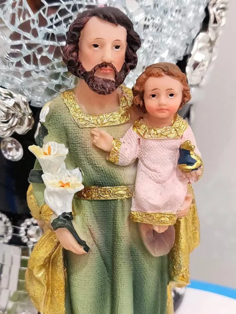 Polyresin Statue Christian Decor Saint Joseph Holding Jesus Statue Showpiece 3