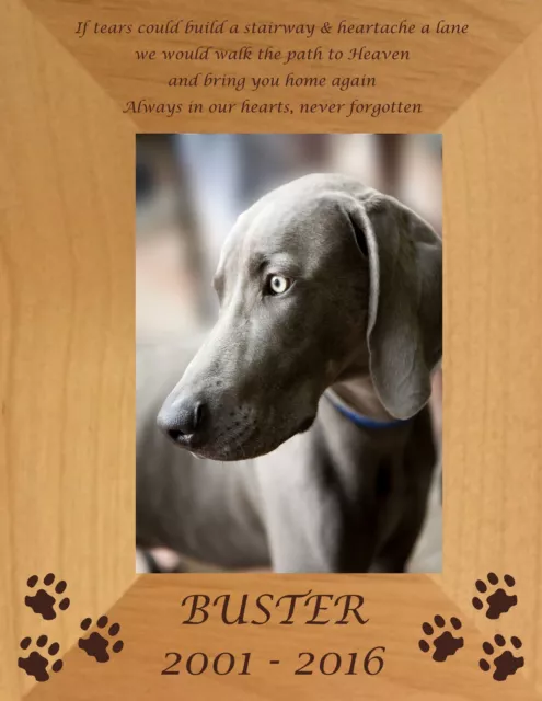 Personalised Pet Cat Dog Photo Frame In Memory If Tears Could Build A Stairway