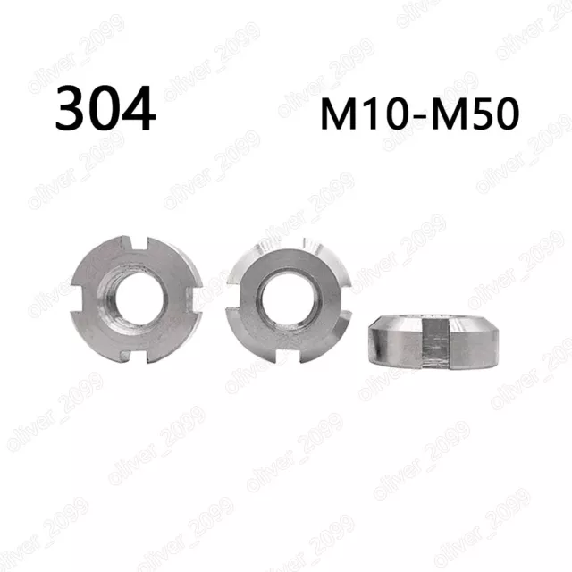 304 Stainless Steel Round Slotted Nuts M10 M12 M14 M16 M18 M20 M22 M24 M30-M50